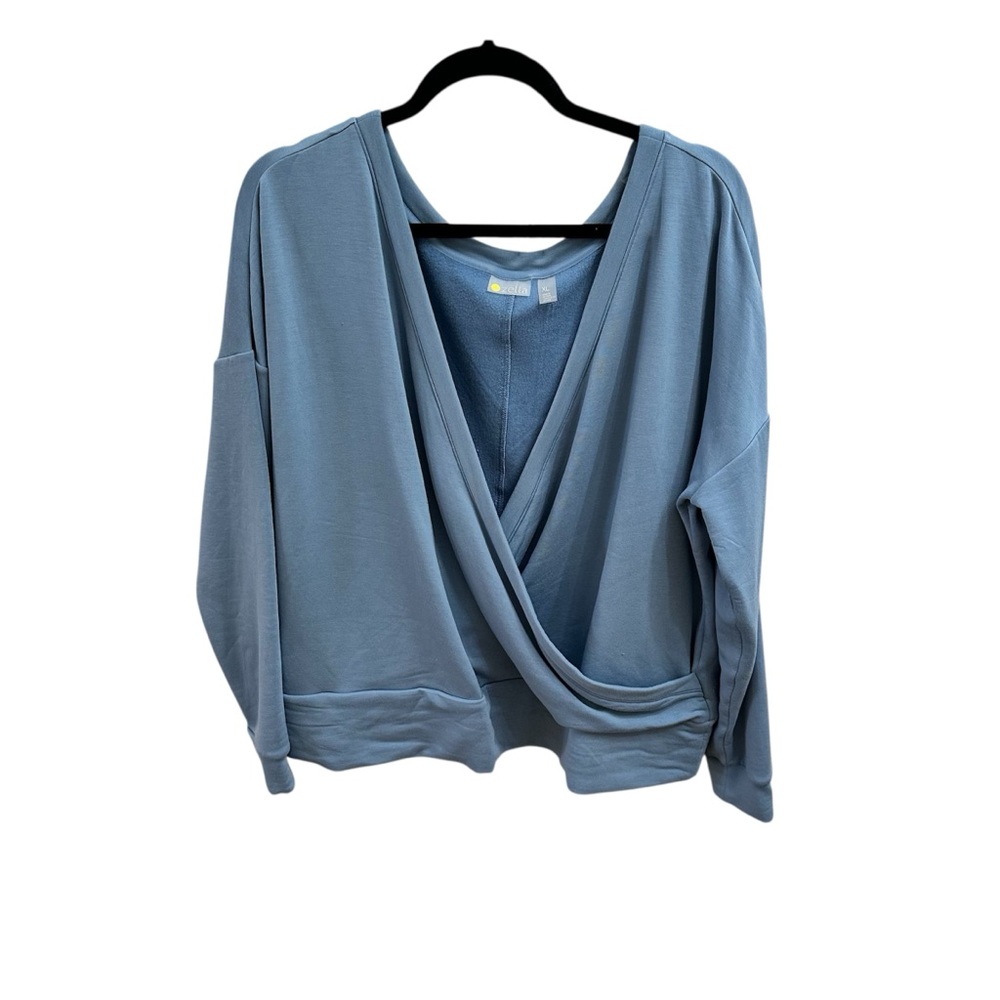 Zella Relaxed Blue Drape Sweatshirt
